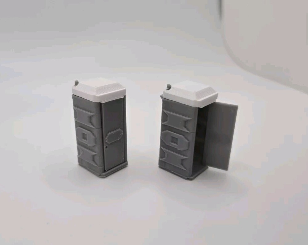 *2 pack* 1:64 scale porta-potty diorama accessory gray with white top *2 pack*