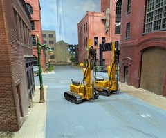 Custom Built 1/87 HO Scale Hydraulic Tracked Drill Rigs. 3D Printed Resin Models