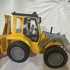 Driven Loader Backhoe Construction Vehicle Toy, Plastic, Yellow/Gray/Black