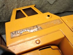 Vintage Tonka Mighty Road Grader with Double Blade Orange 54726
