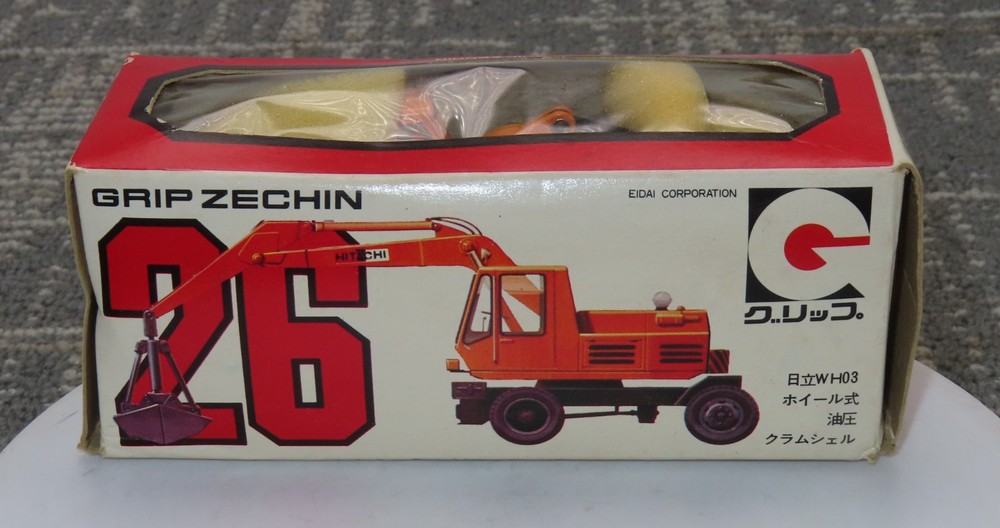 GRIP Zechin 26 Hitachi WH03 Wheeled Loader 1:70 Scale in Original Box Japan