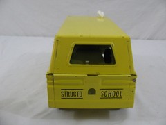 1960s Structo Pressed Steel Yellow Chevy Corvair Greenbrier School Bus Van VG