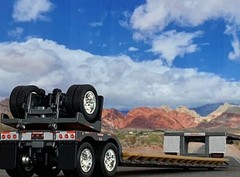 1/64 DCP GRAY FONTAINE RENEGADE LXT40 STRETCH LOWBOY W/ FLIP AXLE