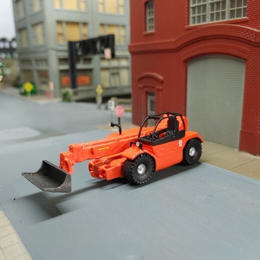 1/87 HO Scale Custom Built Manitou Telehandler With Bucket 3D Printed Model