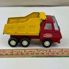 Vintage 1960s TONKA DUMP TRUCK 5″ Pressed Steel Red Cab Yellow 55040 Mound, MINN