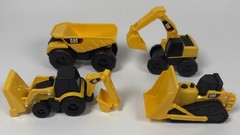 Toy State CAT Construction Caterpillar Excavator Digger Truck Bulldozer 4 Piece