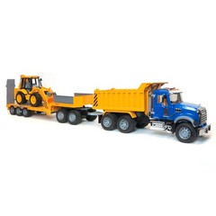 1/16 Red Tri-Axle Low Loader Trailer W/ Ramps 42823