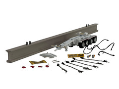 1/64 DCP WHITE ERMC 4 AXLE HYDRA-STEER TRAILER AND BEAM SET
