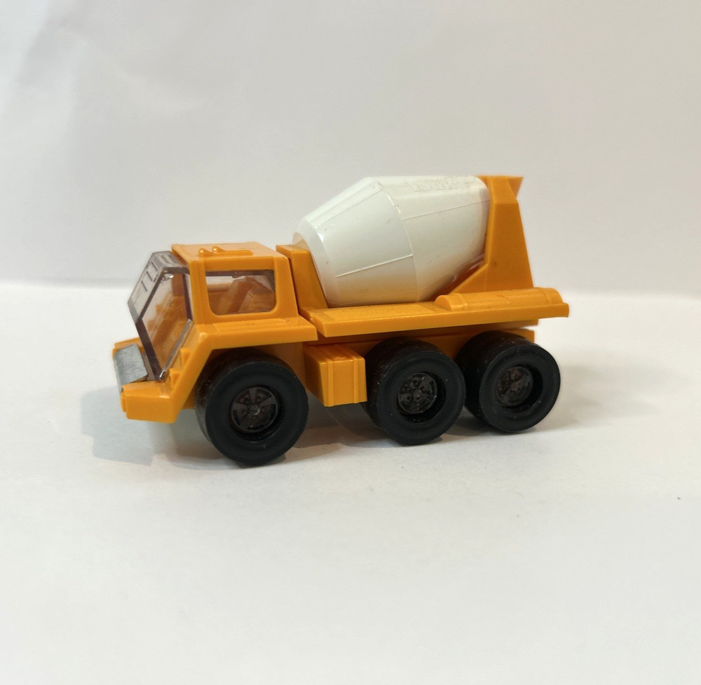 VINTAGE TONKA SMALL CEMENT MIXER TRUCK PLASTIC & METAL ORANGE & WHITE