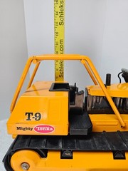 1970 Mighty Tonka T-9 Bulldozer RARE Ochre Orange Pressed Steel Dozer 17″ NM
