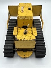 Vintage Tonka No. 300 Bulldozer 1960s Pressed Steel Yellow Dozer 8.5″