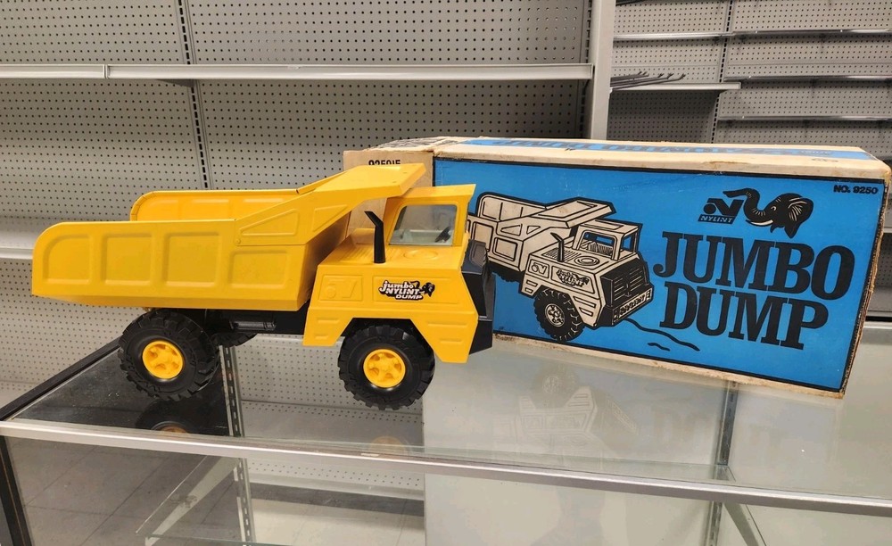 Vintage Nylint Jumbo Dump Truck Pressed Steel Yellow #9250 With Original Box!!
