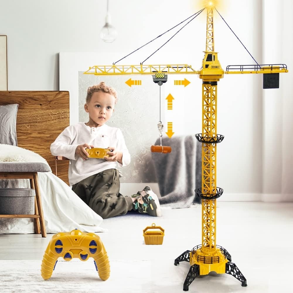 RC Tower Crane Toy Construction Vehicle Toy Set 1:32 Engineering Toy For Boys