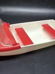 1960 ‘s Andy Gard Plastic 8″ Red And White Motorboat No Outboard Motor Tonka