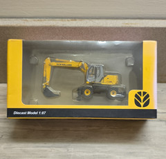 New Holland WE170 1:87 Diecast Excavator Model Yellow Black Gray Construction