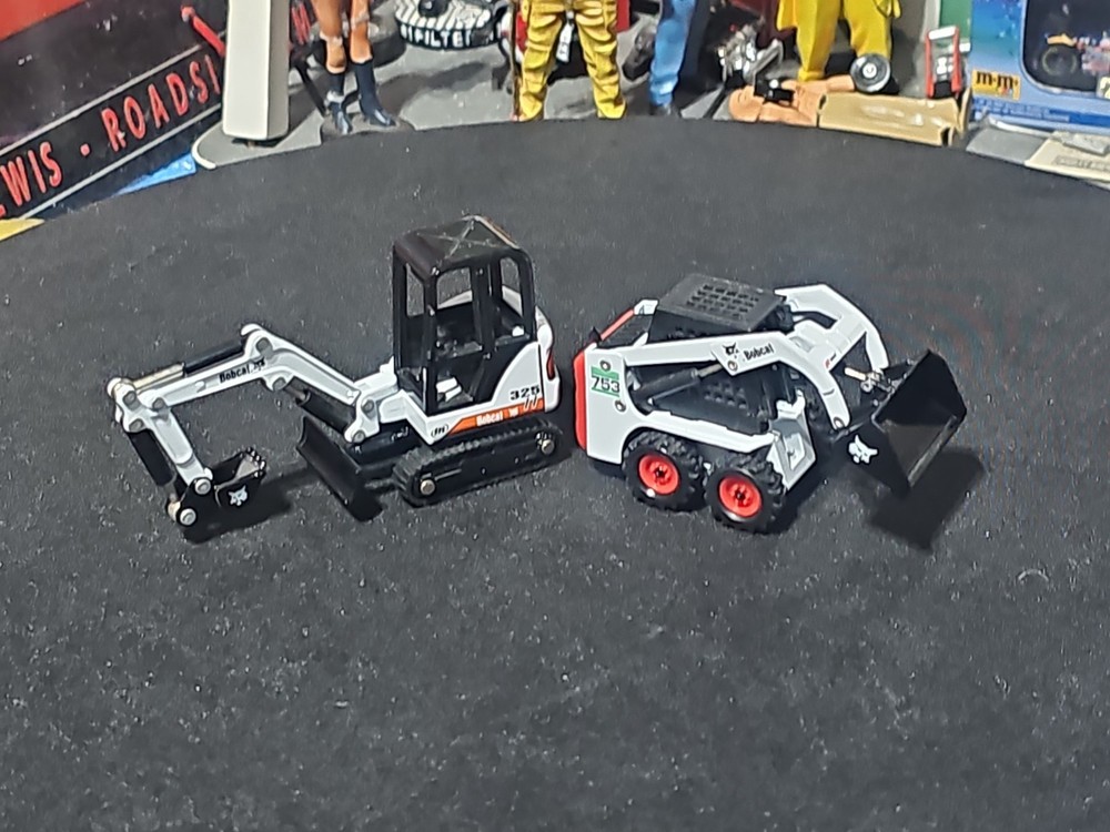 VINTAGE ERTL 1/50 Bobcat Lot OF 2 S753 Skid Steer Loader S325 Excavator NICE
