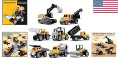 8Pc Alloy Mini Construction Vehicles Set – Educational Die-Cast Toys for Kids