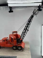 Vintage Tonka State Hi-Way Mobile Clam Crane Painted Orange Works Steel Toy 60s