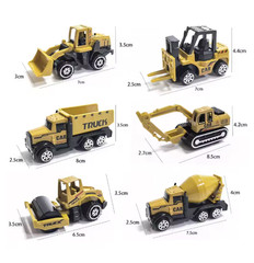 6pcs Alloy Engineering Truck Set Crane Excavator Parking Lot Toy6pcs Alloy Engin