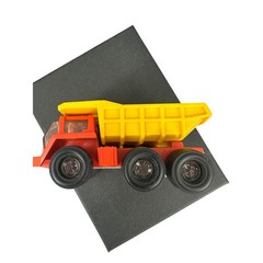 Vintage Tonka Dump Truck Red Yellow Plastic Metal 6 Wheel Construction Toy
