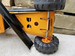 Vintage Tonka Mighty Road Grader with Double Blade Orange 54726