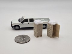 *2 pack* 1/87 Scale Porta-Potty Diorama Accessory Tan with White Top