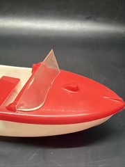 1960 ‘s Andy Gard Plastic 8″ Red And White Motorboat No Outboard Motor Tonka
