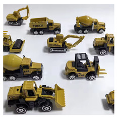 6pcs Alloy Engineering Truck Set Crane Excavator Parking Lot Toy6pcs Alloy Engin