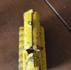 Vintage Cast Iron Yellow Dozer Toy Construction Vehicle