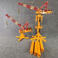2 VTG Shinsei Mini Power Climbing Cranes Hitachi Power Reach Scale 1:70 Japan