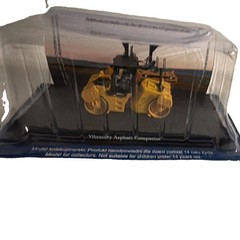 Amercom Collection Vibratory Asphalt Compactor 1:87 Yellow/Black Diecast w/ Case
