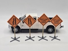1/50 Scale Caution Lane Closed Signs *Set of 4*