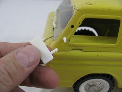 1960s Structo Pressed Steel Yellow Chevy Corvair Greenbrier School Bus Van VG