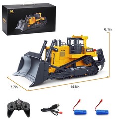 fisca Remote Control Bulldozer RC 1/16 Full Functional Construction Vehicle, …