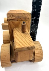 Vintage Handmade Wooden Road Grader Construction Toy Articulated Tractor 14″
