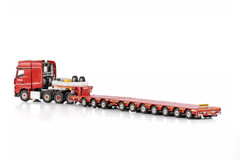 WSI 1:50 Actros 8×4 Nooteboom Red Line 3+7 Low Loader Diecast Metal Model Truck