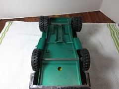Vintage Structo Dumper Pressed Steel Collectible Truck blue/green, Nice!!