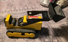 Vintage Tonka Yellow USA Diecast Metal Front End Loader Bulldozer And Trailer