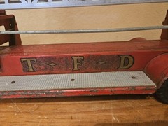 VINTAGE RED TONKA NO.5 AERIAL FIRE ENGINE 1960’S-INCOMPLETE!!…STILL KOOL!