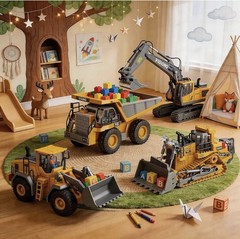YIGONG 1:24 RC Construction Vehicle Set Pack of 4 2.4GHz Alloy New