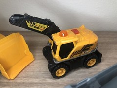 Dickie Toys Light Up Construction Trucks Lot Of 4-Dozer, Loader, Dump, Excavator