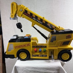 Maxx Action Yellow Plastic Construction Crane Truck Vehicle w/ Hook, Black/Gray
