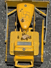 Vintage Tootsie Toy Yellow Caterpillar Dozer 1910 Bulldozer Tractor USA Marked