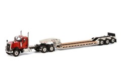 WSI 39-1002 Caterpillar CT680 Truck w/ Rogers Lowboy Trailer RED/ WHITE 1/50
