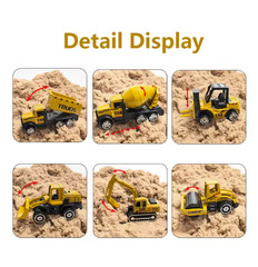 6pcs Alloy Engineering Truck Set Crane Excavator Parking Lot Toy6pcs Alloy Engin