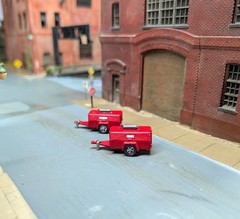 Custom Built Set Of 1/87 HO Scale Air Compressor Trailers. 3D Printed Models