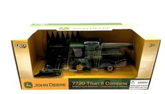 Ertl 150888 1:64 Scale John Deere 7720 Titan II Combine w/2 Implements