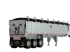 1/64 DCP SILVER MAC TRI AXLE END DUMP TRAILER W/ BLACK TARP