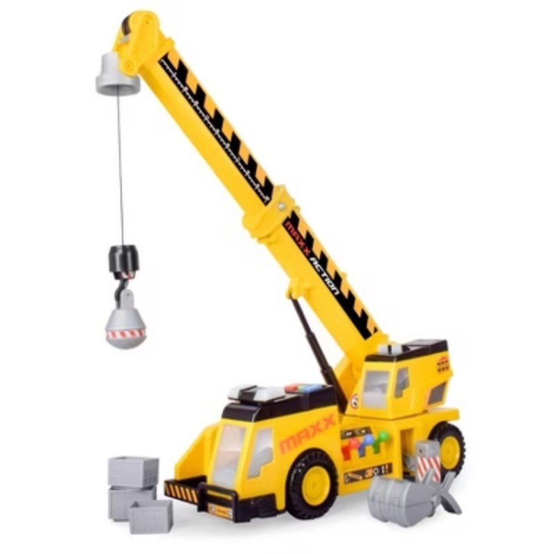 Maxx Action 3-N-1 Crane Truck – Large Construction Toy Vehicle with Joystick