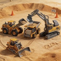 YIGONG 1:24 RC Construction Vehicle Set Pack of 4 2.4GHz Alloy New